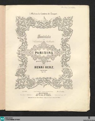 Fantaisie et variations brillantes sur l'opéra de Donizetti Parisina : pour le piano; op. 133