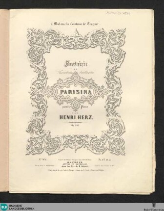 Fantaisie et variations brillantes sur l'opéra de Donizetti Parisina : pour le piano; op. 133