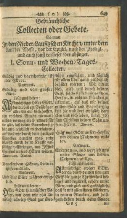 Gebräuchliche Collecten oder Gebete ...