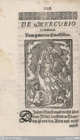 DE MECRURIO communi. Vom gemeinen Quecksilber.