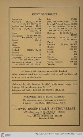 Index of Subjects