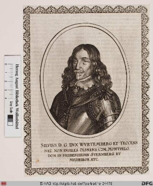 Bildnis Sylvius Nimrod, Herzog zu Württemberg-Oels