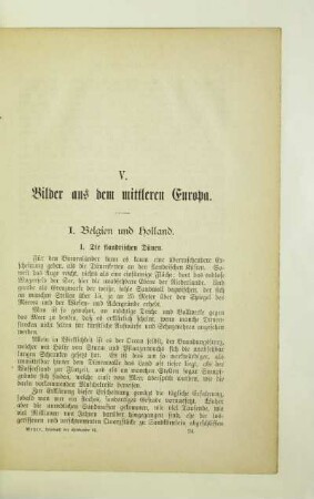 V. Bilder aus dem mittleren Europa