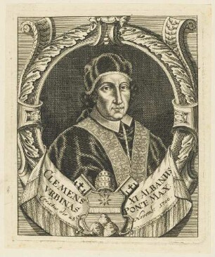 Bildnis Clemens XI. Albanus Vrbinas Pont. Max.