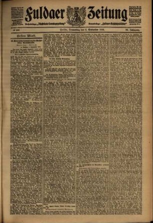 Erste Ausgabe vom Donnerstag, den 02. September 1909.