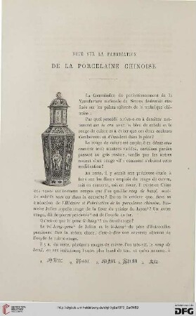 2. Pér. 12.1875: Note sur la fabrication de la porcelaine chinoise