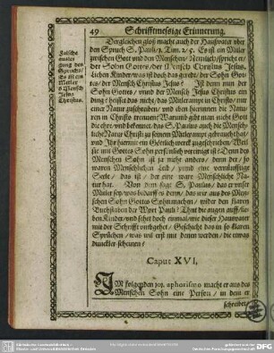 Caput XVI. Abermal ein Irrthumb in der Lehre von perso Christi