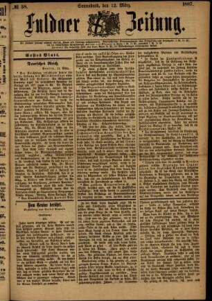 Ausgabe vom Samstag, den 12. März 1887.