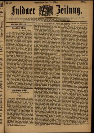 Ausgabe vom Samstag, den 12. März 1887.