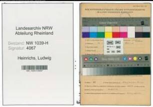 Entnazifizierung Ludwig Heinrichs , geb. 12.11.1904 (Angestellter)