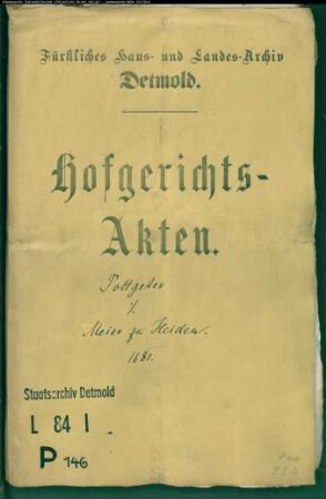 Potgeter, Kord gegen Meier zu Heiden und andere Schuldner - Schuldforderung