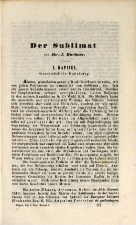 Der Sublimat in seinen physiologischen Wirkungen