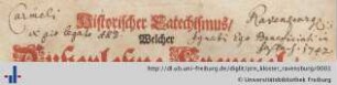 [Provenienz]: Karmeliterkloster Ravensburg