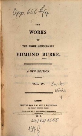 The works of the Right Honourable Edmund Burke, 4. (1815). - 444 S.