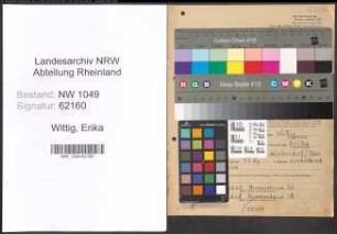 Entnazifizierung Erika Wittig , geb. 18.03.1919 (Musikerin)
