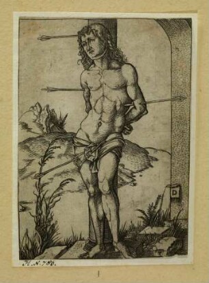 Der heilige Sebastian an der Säule
