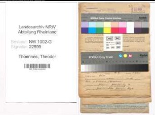 Entnazifizierung Theodor Thoennes, geb. 06.05.1912 (Kellner)