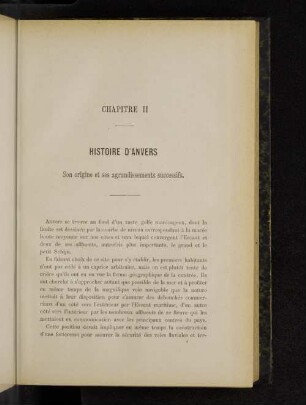 Chapitre II Historie D'Anvers