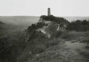 Jena, Fuchsturm : Jena. Fuchsturm auf dem Hausberg. Blick nach Westen ins Saaletal