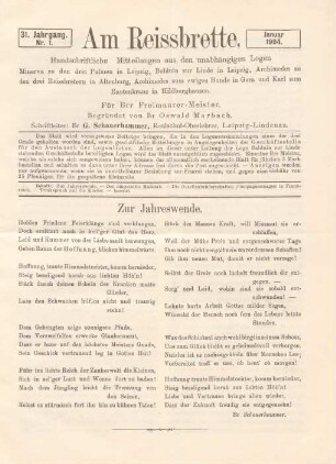 Nr. 1. Januar 1904.