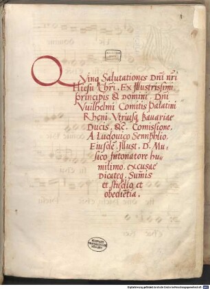 14 Sacred songs - BSB Mus.ms. 10 : [stuck label on front binding, inside:] Motettor[um] Liber Secu[n]dus
