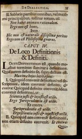 Caput IV. De Loco Definitionis & Definiti.