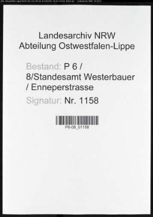 Sterberegister Standesamt Hagen-Westerbauer