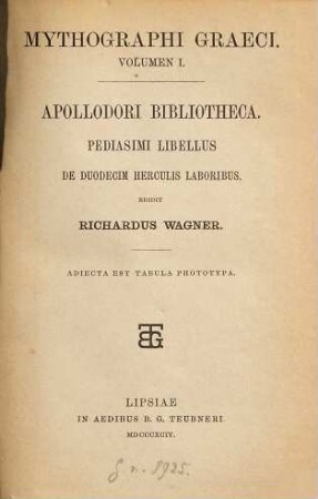 Apollodori Bibliotheca
