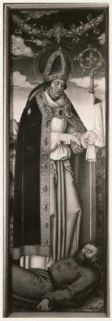 Annaberg. St. Annenkirche. Pflockscher Altar, 1521. Linker Flügel, Innenseite: Heiliger Valentin (nach der Wiederherstellung 1954)