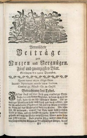 Fünf und zwanzigstes Blat, ... den 24ten December
