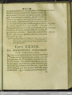 Caput XXIII. De Scriptoribus Haeresiologiae Particularis