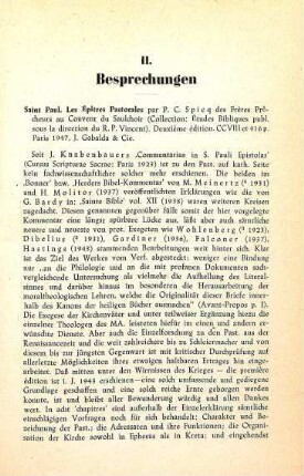 493-495 [Rezension] Spicq, Ceslas, Saint Paul, les épîtres pastorales
