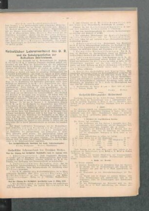 Katholischer Lehrerverband des D. R. und die Schulorganisten der Katholiken Deutschlands