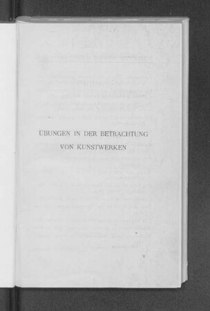 Übungen in der Betrachtung von Kunstwerken : nach Versuchen mit einer Schulclasse