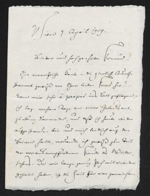 Brief von Max Kalbeck an Gerhart Hauptmann