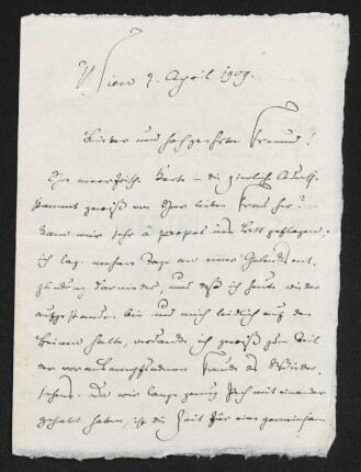 Brief von Max Kalbeck an Gerhart Hauptmann