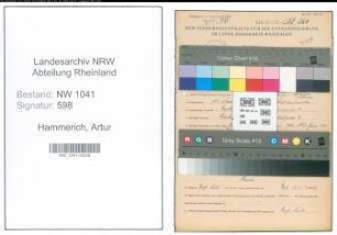 Entnazifizierung Artur Hammerich , geb. 11.11.1911 (Finanzbeamter)