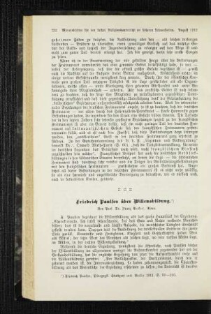 Friedrich Paulsen über Willensbildung