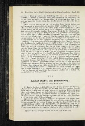 Friedrich Paulsen über Willensbildung