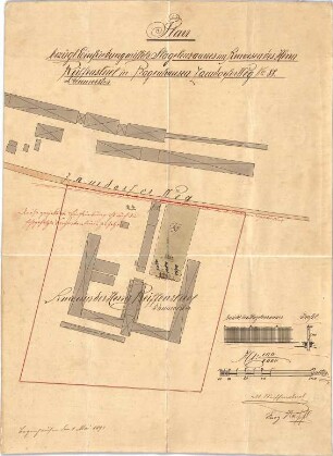 Reiffenstuel, Michael; München; Haus Reiffenstuel - Lageplan; Zaun (Ansicht, Schnitt)
