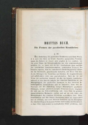 Drittes Buch. Die Formen der psychischen Krankheiten