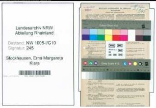 Entnazifizierung Erna Margareta Klara Stockhausen , geb. 12.03.1919 (Postangestellte)