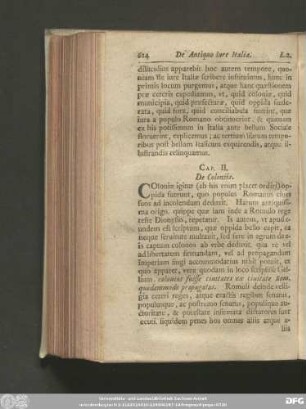 Cap. II. De Coloniis.