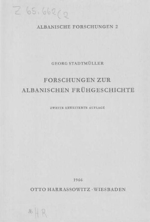 Forschungen zur albanischen Frühgeschichte