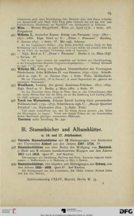 a) 16. und 17. Jahrhundert (Nr. 457-503)