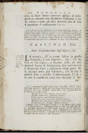 Capitolo VII. Della Trasformazione degl' Insetti.