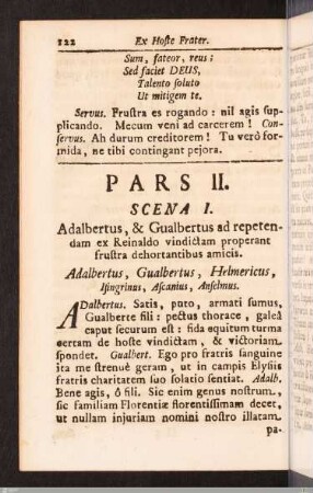 Pars II. Scena I. - V. (Ex Hoste Frater)