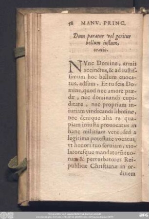 Duum paratur vel geritur bellum iustum, oratio.