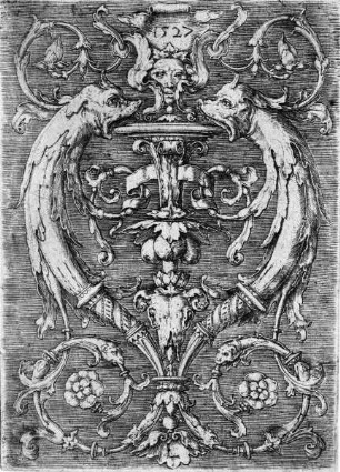 Ornament mit zwei Delphinen