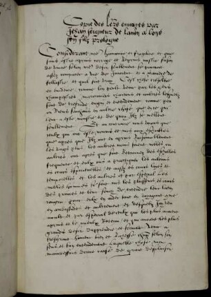 Jean seigneur de Lannoy: Lettres envoyés a Loys son filz